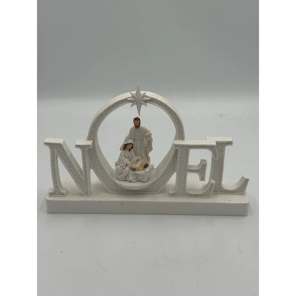 Noel White Manger Scene